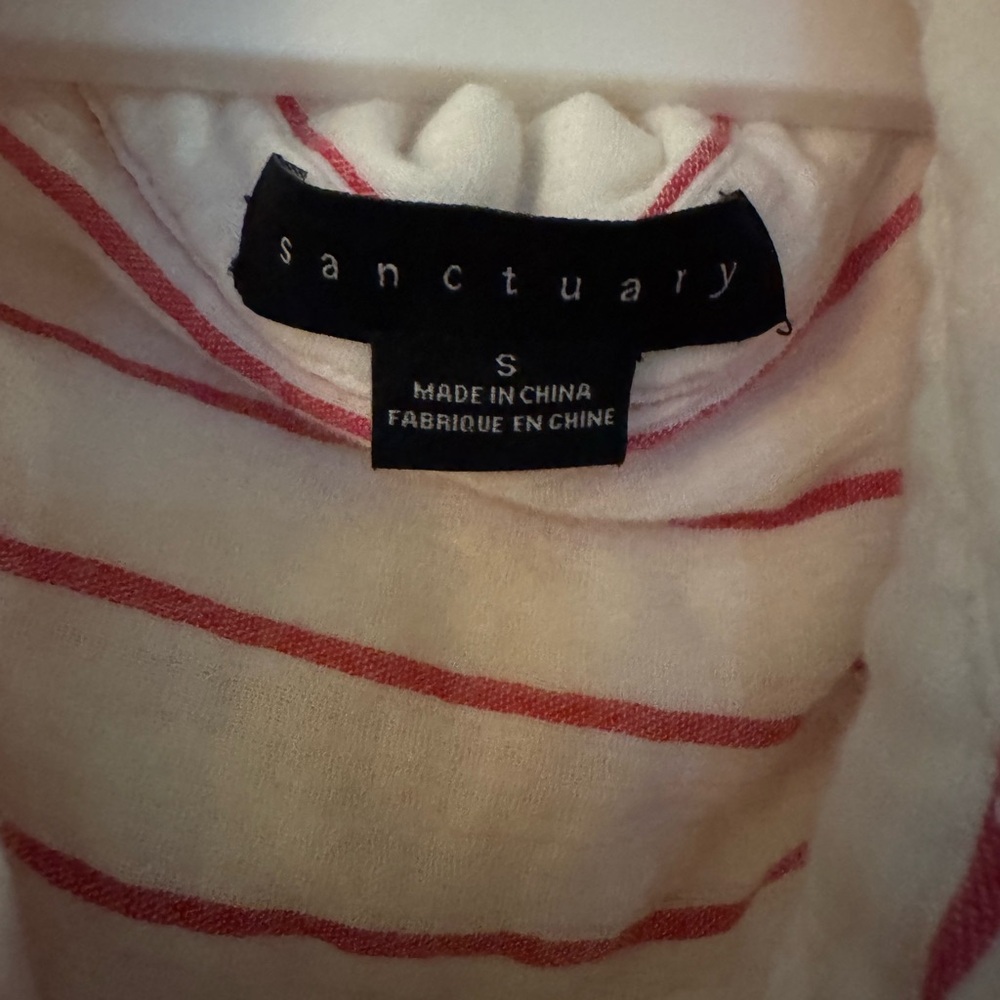 Sanctuary’s Striped Button-Up Shirt with Red Accents- size small - Picture 5 of 5